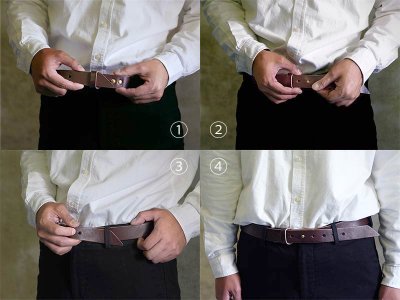 Photo1: [LISCIO] buckle-less belt